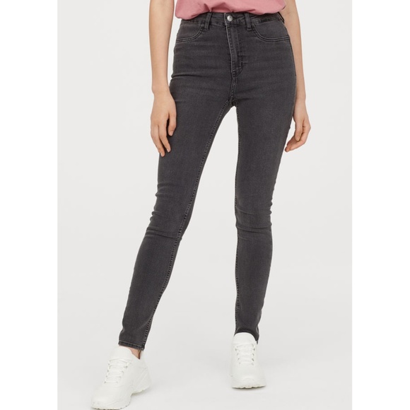 H&M Skinny High Waist Dark Gray Jeans - Picture 1 of 6